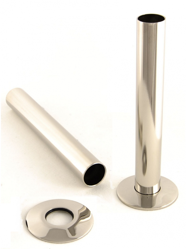 Pipe Sleeves and Floor Caps 130mm Polished Nickel